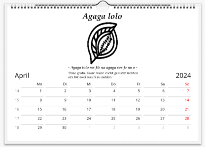 Ewe Symbole Wandkalender 2024, horizontal – Bild 3