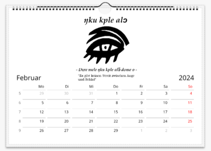 Ewe Symbole Wandkalender 2024, horizontal – Bild 6