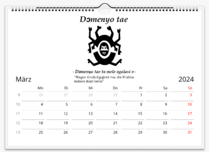 Ewe Symbole Wandkalender 2024, horizontal – Bild 11
