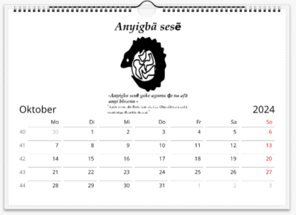 Ewe Symbole Wandkalender 2024, horizontal – Bild 13