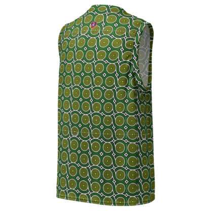 Recyceltes Unisex-Basketballtrikot - Grüne Kreise – Bild 3