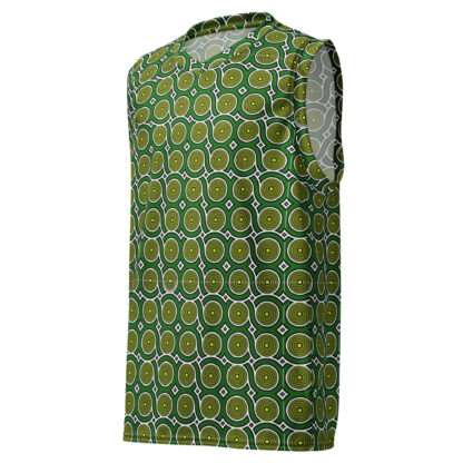 Recyceltes Unisex-Basketballtrikot - Grüne Kreise