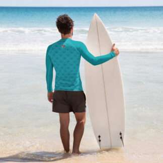 Herren-Rash-Guard langarm Türkis