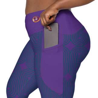 V-Bund-Leggings mit Taschen Indigo