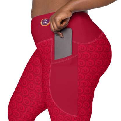 V-Bund-Leggings mit Taschen Rot – Bild 7