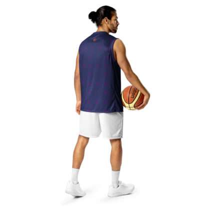 Recyceltes Unisex-Basketballtrikot Indigo – Bild 4