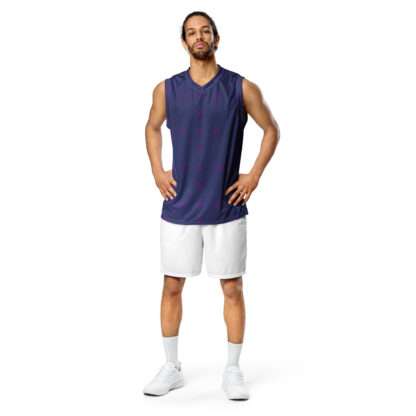 Recyceltes Unisex-Basketballtrikot Indigo – Bild 3