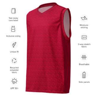 Recyceltes Unisex-Basketballtrikot Rot