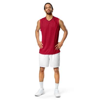 Recyceltes Unisex-Basketballtrikot Rot – Bild 2