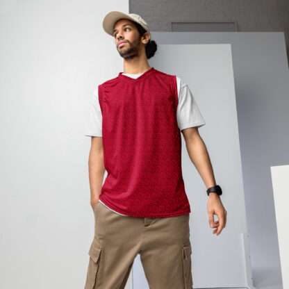 Recyceltes Unisex-Basketballtrikot Rot – Bild 10