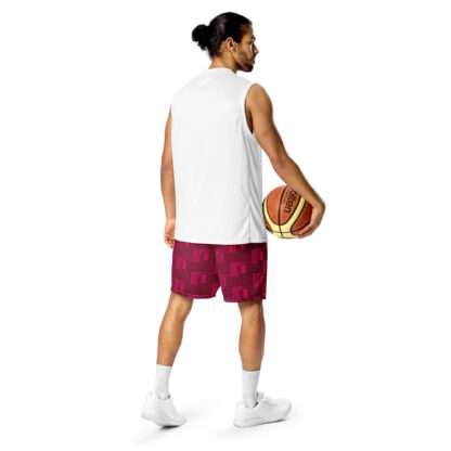 Unisex Mesh-Shorts Burgund – Bild 6