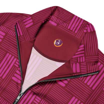 Unisex-Trainingsjacke Burgund – Bild 3