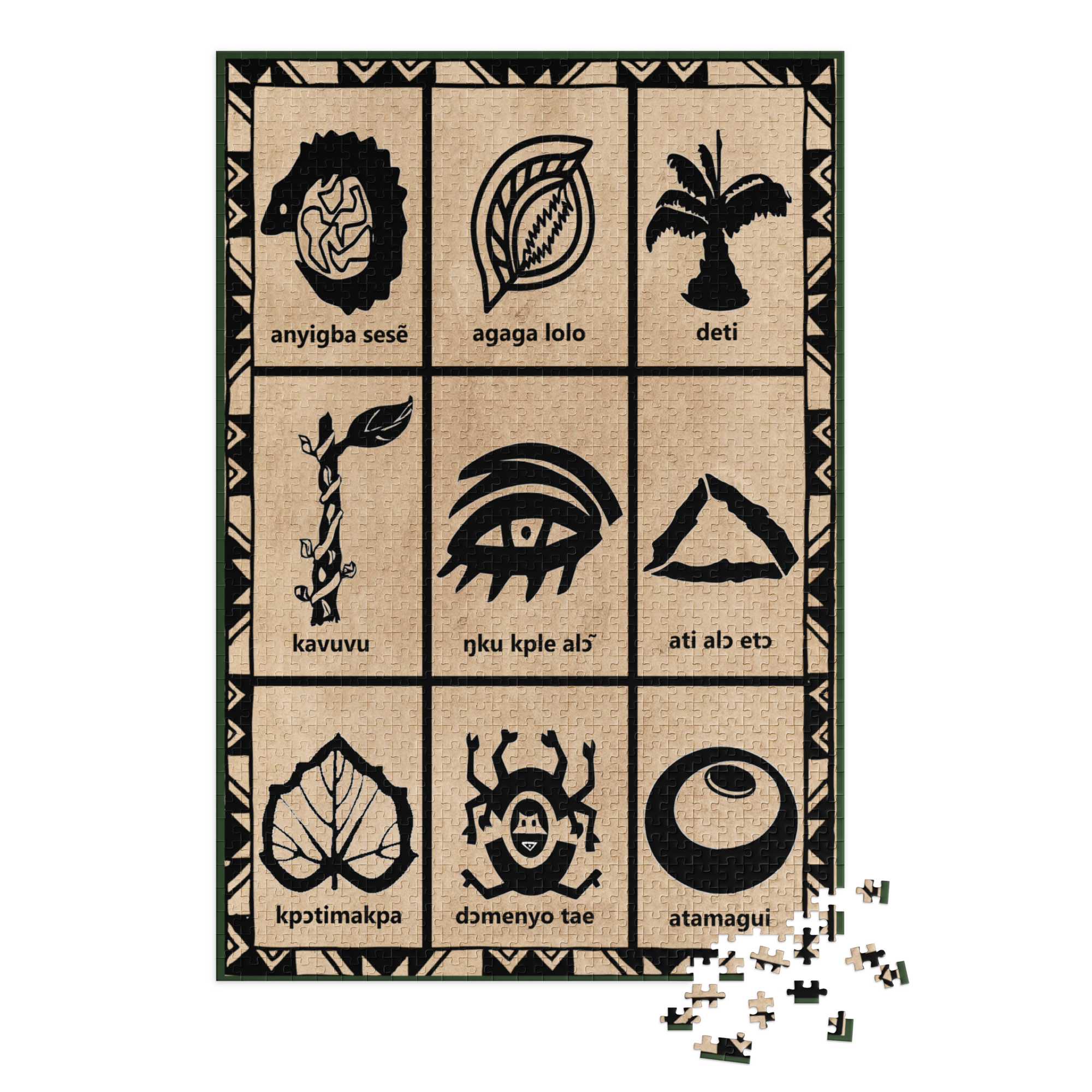 Ewe Symbole I Puzzle mit Metallbox