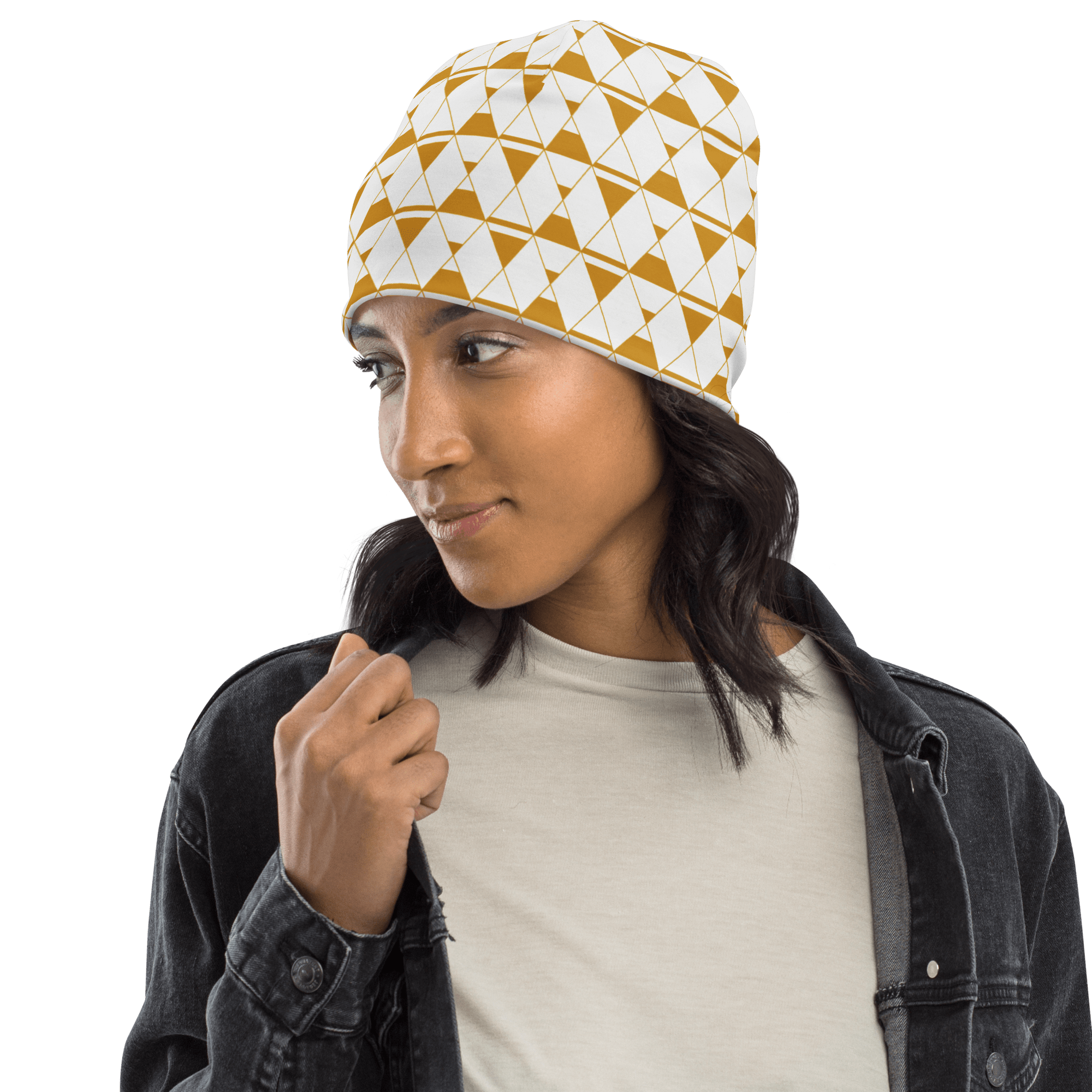 Sanduhr Beanie weiß – Bild 2