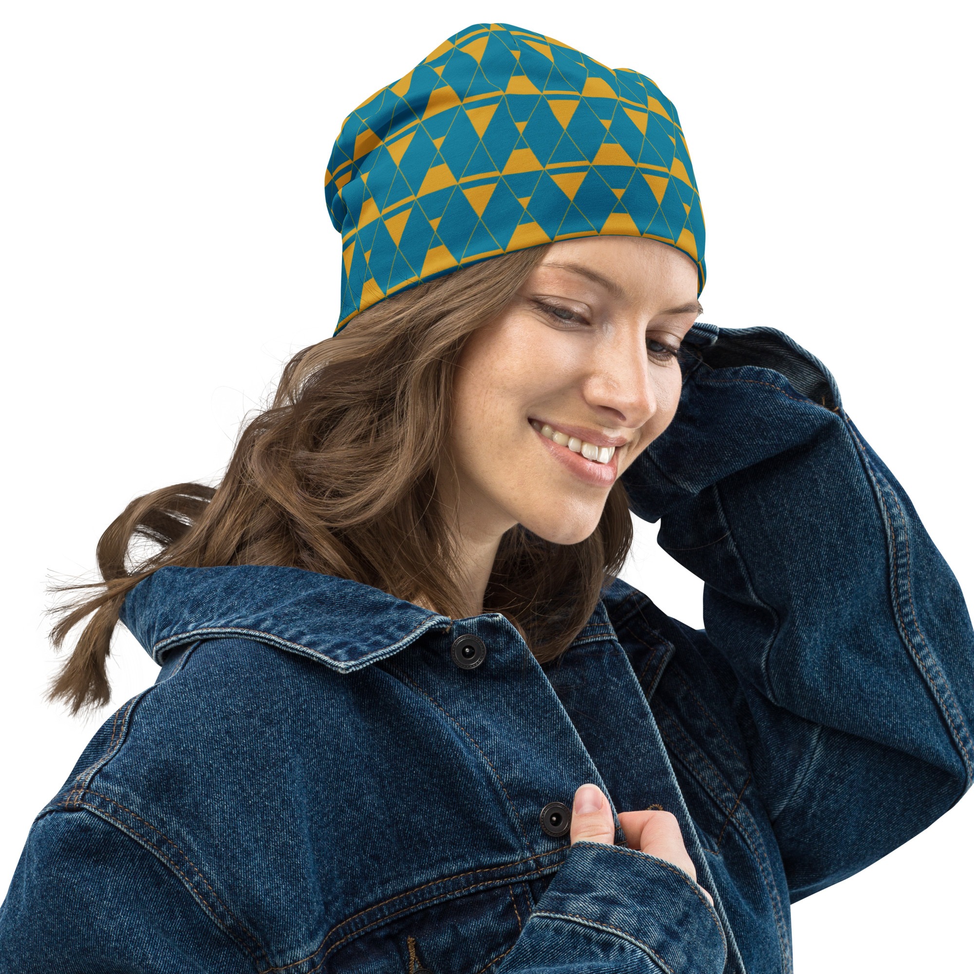 Sanduhr Beanie blau – Bild 2