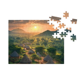 Dorf im Sonnenuntergang - Puzzle