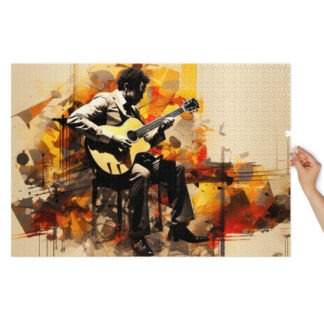 Jazz Guitarre - Puzzle mit Metallbox